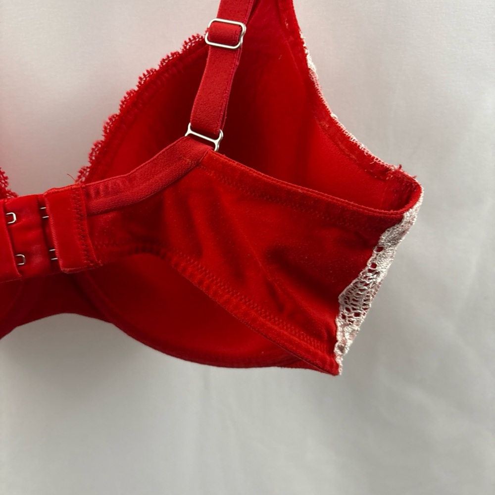 VICTORIA'S SECRET Body By Victoria Lined Perfect Coverage 34DD Red Sequin - Picture 9 of 10